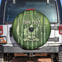 Personalised Fiji Language Week Sugarcane Masi Spare Tire Cover Green Tapa Tribal Pattern DT05 Green - Polynesian Pride