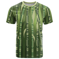 Personalised Fiji Language Week Sugarcane Masi T Shirt Green Tapa Tribal Pattern DT05 Green - Polynesian Pride