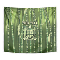 Personalised Fiji Language Week Sugarcane Masi Tapestry Green Tapa Tribal Pattern DT05 - Polynesian Pride