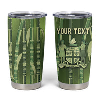 Personalised Fiji Language Week Sugarcane Masi Tumbler Cup Green Tapa Tribal Pattern DT05 Green - Polynesian Pride