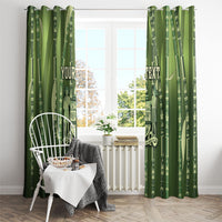 Personalised Fiji Language Week Sugarcane Masi Window Curtain Green Tapa Tribal Pattern DT05 - Polynesian Pride