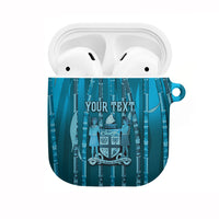 Personalised Fiji Language Week Sugarcane Masi AirPods Case Blue Tapa Tribal Pattern DT05 Blue - Polynesian Pride