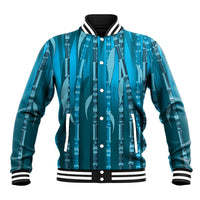 Personalised Fiji Language Week Sugarcane Masi Baseball Jacket Blue Tapa Tribal Pattern DT05 Unisex Blue - Polynesian Pride