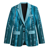 Personalised Fiji Language Week Sugarcane Masi Blazer Blue Tapa Tribal Pattern DT05 Unisex Blue - Polynesian Pride