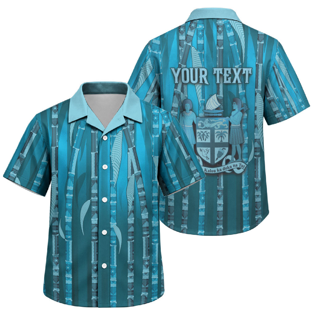 Personalised Fiji Language Week Sugarcane Masi Family Matching Mermaid Dress and Hawaiian Shirt Blue Tapa Tribal Pattern DT05 Son's Shirt Blue - Polynesian Pride