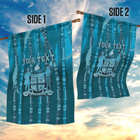 Personalised Fiji Language Week Sugarcane Masi Garden Flag Blue Tapa Tribal Pattern DT05 - Polynesian Pride