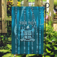 Personalised Fiji Language Week Sugarcane Masi Garden Flag Blue Tapa Tribal Pattern DT05 Garden Flag Blue - Polynesian Pride