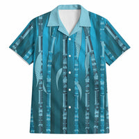 Personalised Fiji Language Week Sugarcane Masi Hawaiian Shirt Blue Tapa Tribal Pattern DT05 Blue - Polynesian Pride