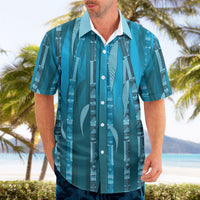 Personalised Fiji Language Week Sugarcane Masi Hawaiian Shirt Blue Tapa Tribal Pattern DT05 - Polynesian Pride