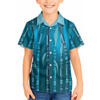 Personalised Fiji Language Week Sugarcane Masi Hawaiian Shirt Blue Tapa Tribal Pattern DT05 - Polynesian Pride
