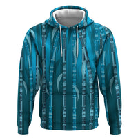 Personalised Fiji Language Week Sugarcane Masi Hoodie Blue Tapa Tribal Pattern DT05 Pullover Hoodie Blue - Polynesian Pride