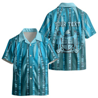 Personalised Fiji Language Week Sugarcane Masi Kid Hawaiian Shirt Blue Tapa Tribal Pattern DT05 - Polynesian Pride