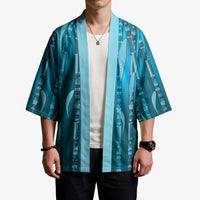 Personalised Fiji Language Week Sugarcane Masi Kimono Blue Tapa Tribal Pattern DT05 - Polynesian Pride