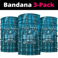 Personalised Fiji Language Week Sugarcane Masi Neck Gaiter Blue Tapa Tribal Pattern DT05 package One Size: 25*50cm Blue - Polynesian Pride