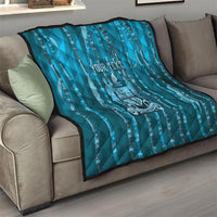 Personalised Fiji Language Week Sugarcane Masi Quilt Blue Tapa Tribal Pattern DT05 - Polynesian Pride