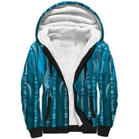 Personalised Fiji Language Week Sugarcane Masi Sherpa Hoodie Blue Tapa Tribal Pattern DT05 Unisex Blue - Polynesian Pride