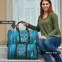 Personalised Fiji Language Week Sugarcane Masi Travel Bag Blue Tapa Tribal Pattern DT05 - Polynesian Pride