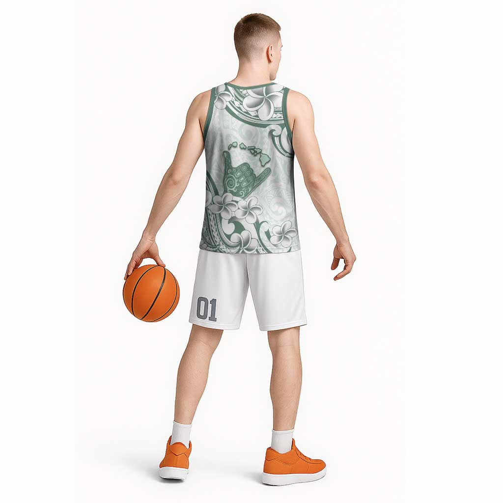 Aloha Hawaii Shaka Basketball Jersey Hang Loose Mint Version - Polynesian Pride