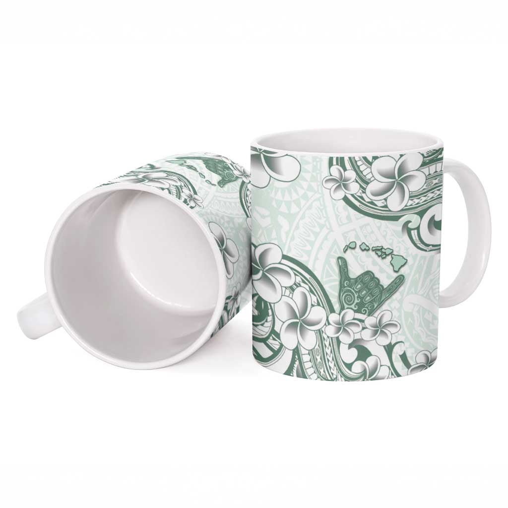 Aloha Hawaii Shaka Ceramic Mug Hang Loose Mint Version - Polynesian Pride