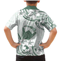 Aloha Hawaii Shaka Family Matching Mermaid Dress and Hawaiian Shirt Hang Loose Mint Version DT05 - Polynesian Pride