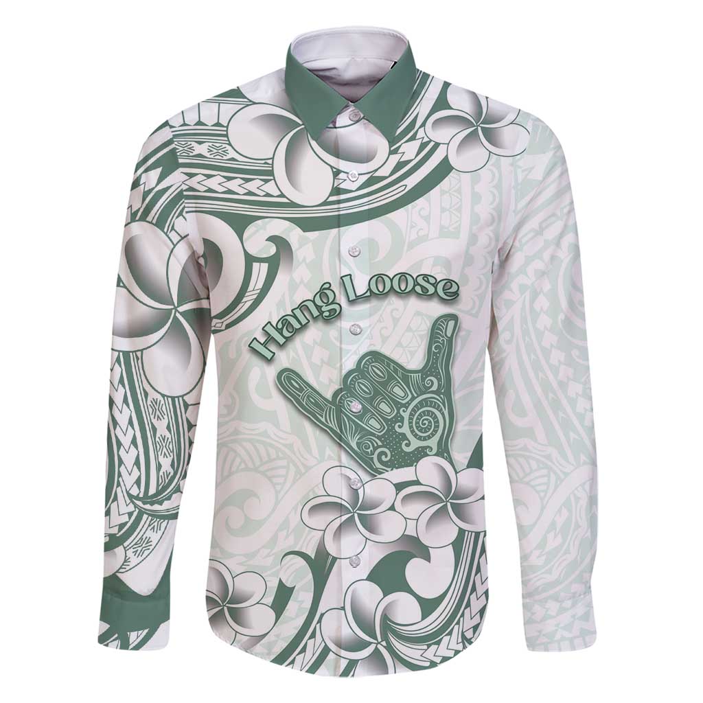 Aloha Hawaii Shaka Family Matching Mermaid Dress and Hawaiian Shirt Hang Loose Mint Version DT05 Dad's Shirt - Long Sleeve Mint - Polynesian Pride