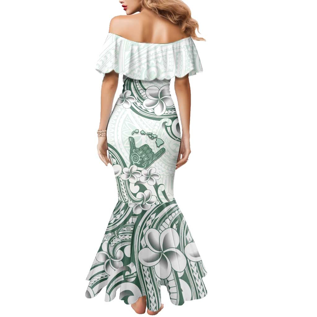 Aloha Hawaii Shaka Family Matching Mermaid Dress and Hawaiian Shirt Hang Loose Mint Version DT05 - Polynesian Pride