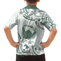 Aloha Hawaii Shaka Family Matching Off Shoulder Maxi Dress and Hawaiian Shirt Hang Loose Mint Version DT05 - Polynesian Pride