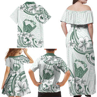 Aloha Hawaii Shaka Family Matching Off Shoulder Maxi Dress and Hawaiian Shirt Hang Loose Mint Version DT05 - Polynesian Pride