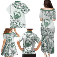 Aloha Hawaii Shaka Family Matching Puletasi and Hawaiian Shirt Hang Loose Mint Version DT05 - Polynesian Pride