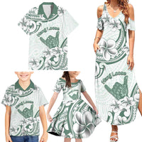 Aloha Hawaii Shaka Family Matching Summer Maxi Dress and Hawaiian Shirt Hang Loose Mint Version DT05 - Polynesian Pride