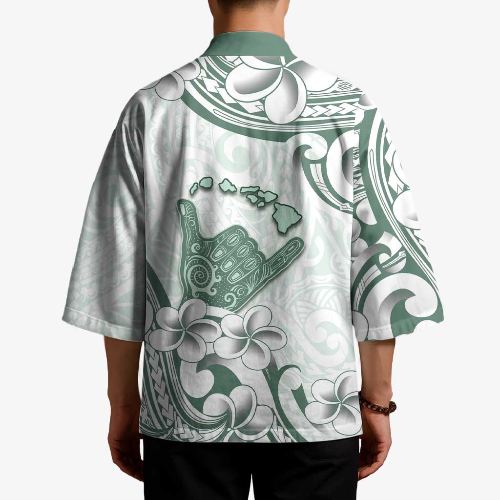 Aloha Hawaii Shaka Kimono Hang Loose Mint Version - Polynesian Pride