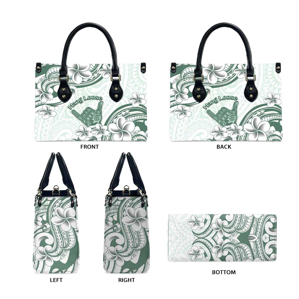 Aloha Hawaii Shaka Leather Bag Hang Loose Mint Version - Polynesian Pride