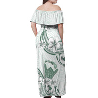 Aloha Hawaii Shaka Off Shoulder Maxi Dress Hang Loose Mint Version DT05 - Polynesian Pride