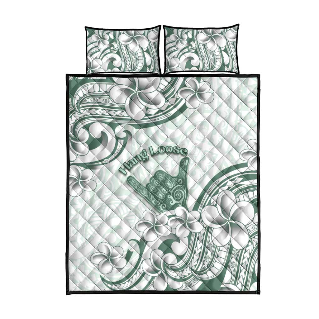 Aloha Hawaii Shaka Quilt Bed Set Hang Loose Mint Version - Polynesian Pride
