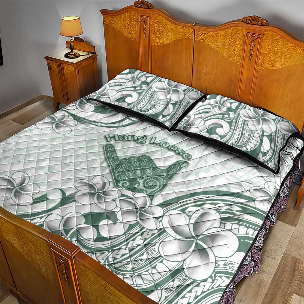 Aloha Hawaii Shaka Quilt Bed Set Hang Loose Mint Version - Polynesian Pride