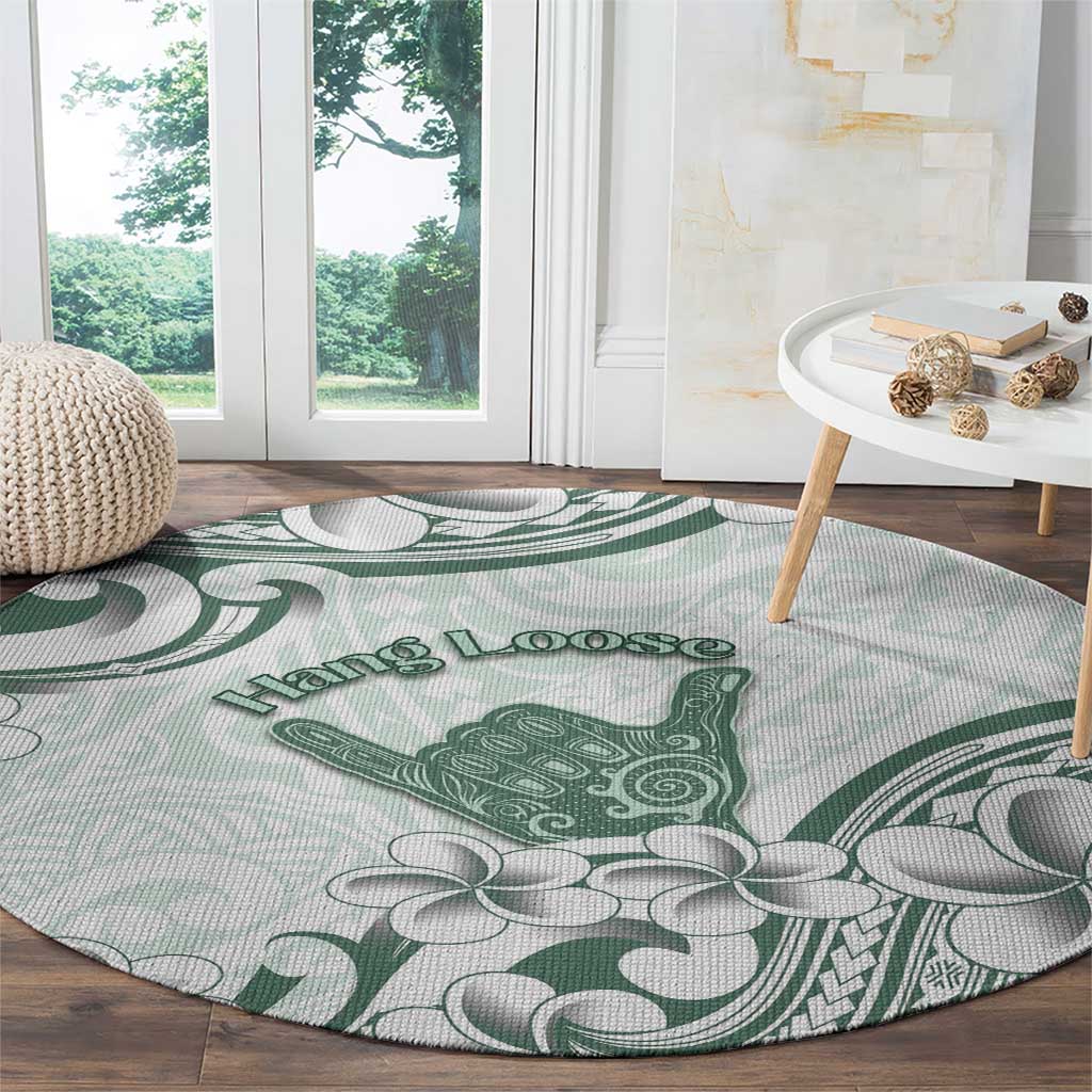 Aloha Hawaii Shaka Round Carpet Hang Loose Mint Version - Polynesian Pride