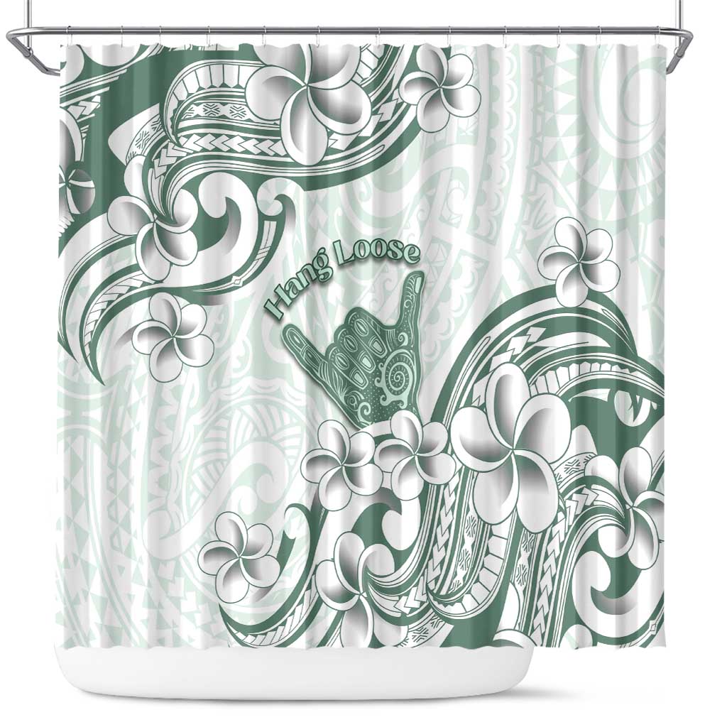 Aloha Hawaii Shaka Shower Curtain Hang Loose Mint Version - Polynesian Pride
