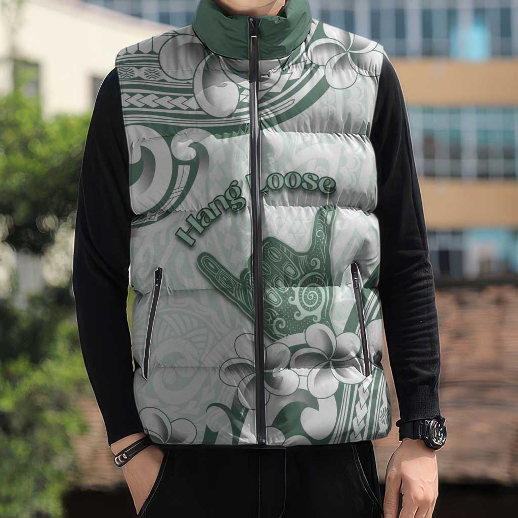 Aloha Hawaii Shaka Sleeveless Puffer Jacket Hang Loose Mint Version - Polynesian Pride