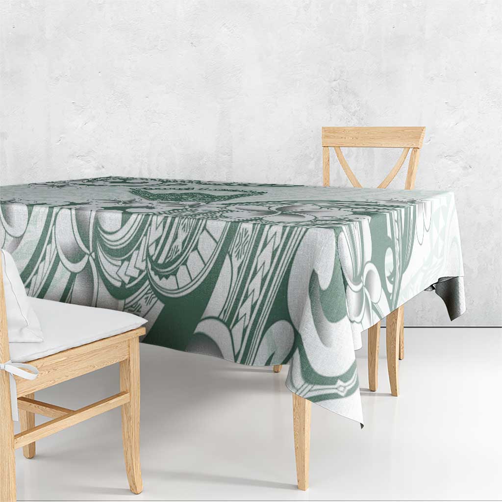 Aloha Hawaii Shaka Tablecloth Hang Loose Mint Version - Polynesian Pride