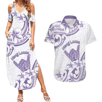 Aloha Hawaii Shaka Couples Matching Summer Maxi Dress and Hawaiian Shirt Hang Loose Purple Version DT05 Purple - Polynesian Pride