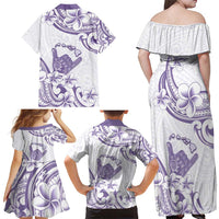 Aloha Hawaii Shaka Family Matching Off Shoulder Maxi Dress and Hawaiian Shirt Hang Loose Purple Version DT05 - Polynesian Pride