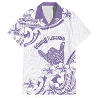 Aloha Hawaii Shaka Family Matching Off Shoulder Maxi Dress and Hawaiian Shirt Hang Loose Purple Version DT05 Dad's Shirt - Short Sleeve Purple - Polynesian Pride