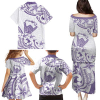 Aloha Hawaii Shaka Family Matching Puletasi and Hawaiian Shirt Hang Loose Purple Version DT05 - Polynesian Pride