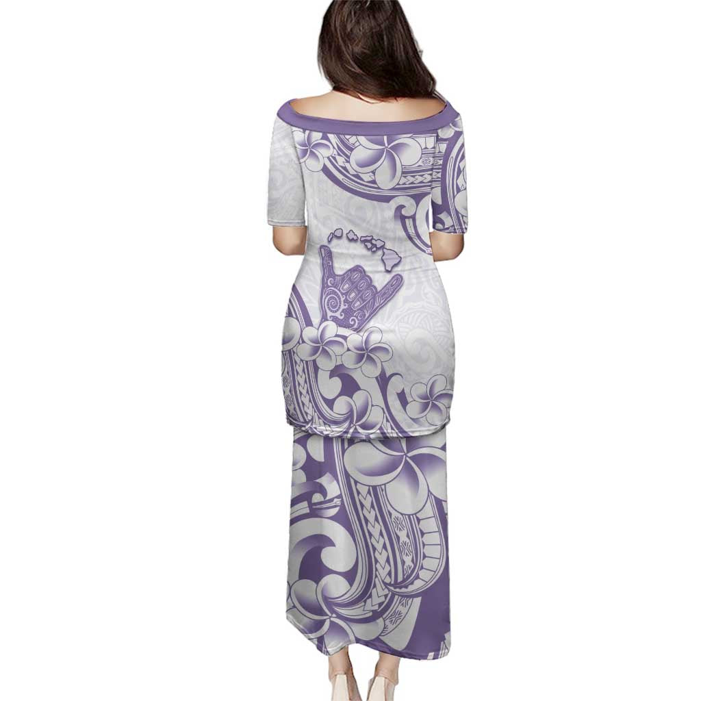 Aloha Hawaii Shaka Family Matching Puletasi and Hawaiian Shirt Hang Loose Purple Version DT05 - Polynesian Pride