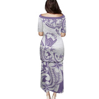 Aloha Hawaii Shaka Family Matching Puletasi and Hawaiian Shirt Hang Loose Purple Version DT05 - Polynesian Pride