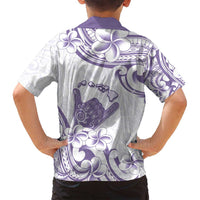 Aloha Hawaii Shaka Family Matching Tank Maxi Dress and Hawaiian Shirt Hang Loose Purple Version DT05 - Polynesian Pride