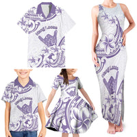 Aloha Hawaii Shaka Family Matching Tank Maxi Dress and Hawaiian Shirt Hang Loose Purple Version DT05 - Polynesian Pride