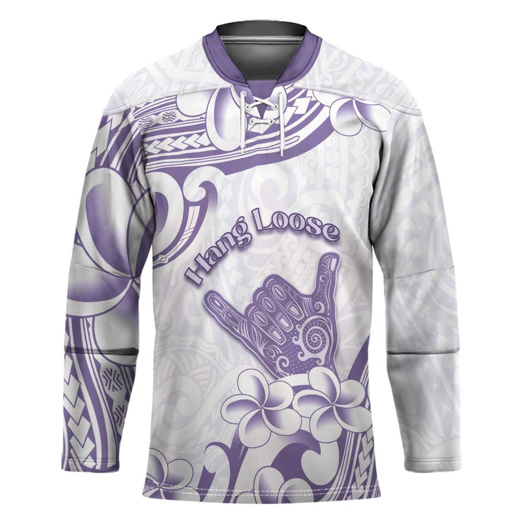 Aloha Hawaii Shaka Hockey Jersey Hang Loose Purple Version - Polynesian Pride