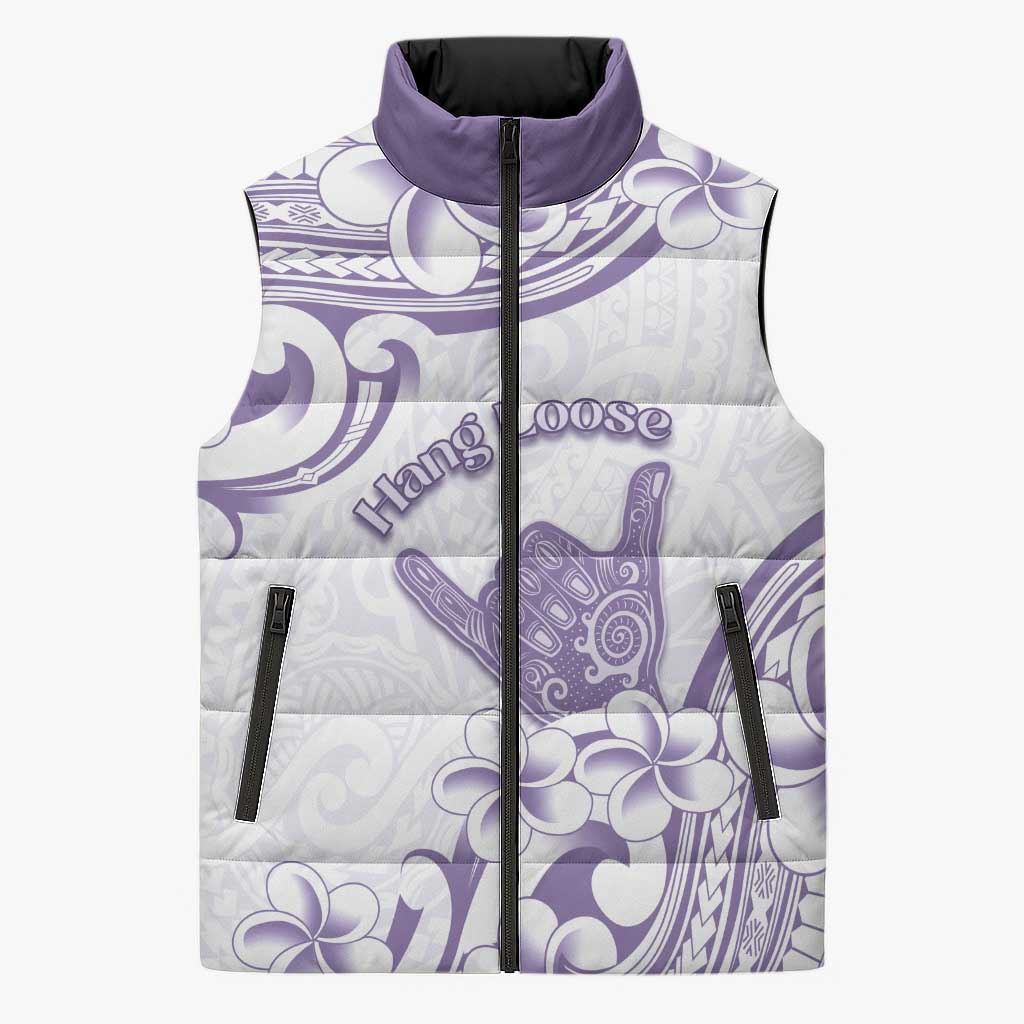 Aloha Hawaii Shaka Sleeveless Puffer Jacket Hang Loose Purple Version DT05 Unisex Purple - Polynesian Pride