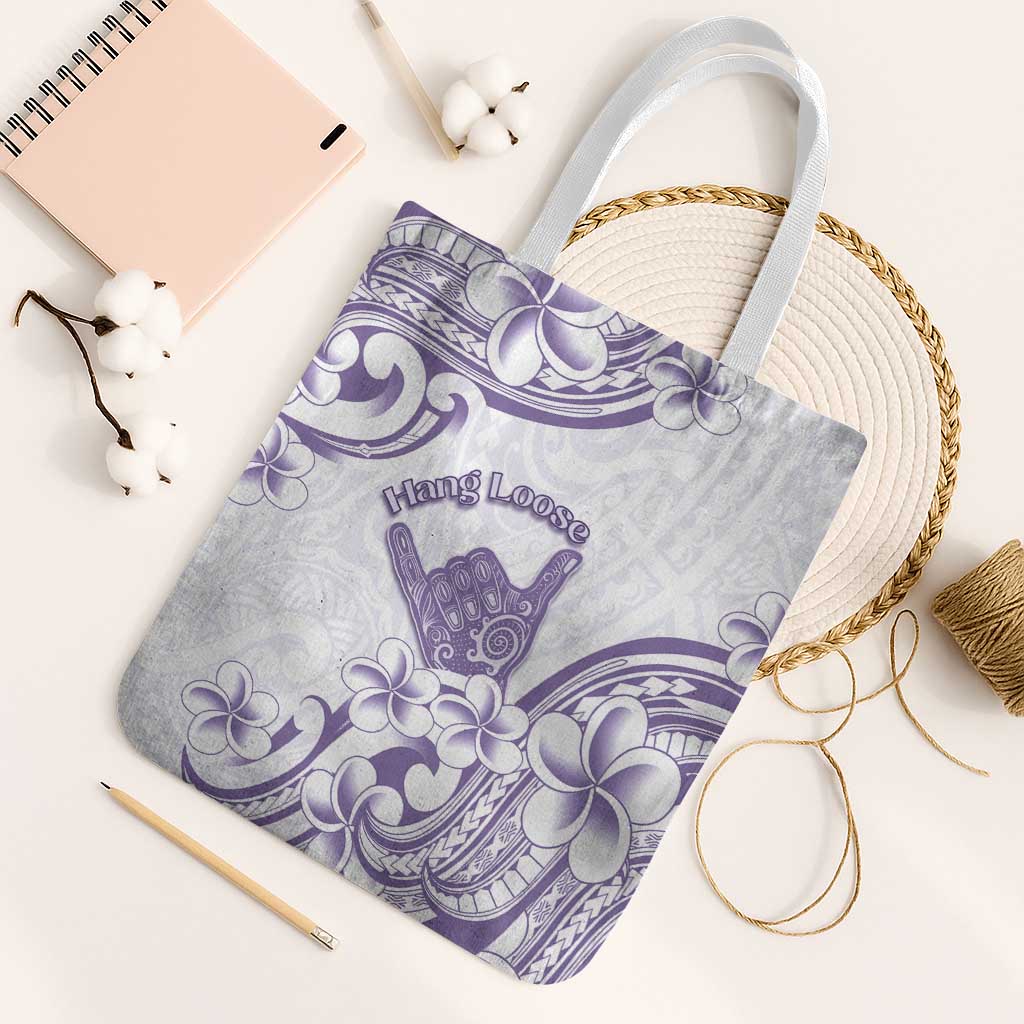 Aloha Hawaii Shaka Tote Bag Hang Loose Purple Version DT05 White Strap One Size Purple - Polynesian Pride